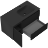 Mexen Orio 90 cm bathroom cabinet with Vela sink right, 2S, 1D, black matte - 91A13-09047-3-BBFFF71-W23P71
