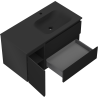 Mexen Orio bathroom cabinet 90 cm with Vela right sink, 2S, 1D, black matte - 91A13-09047-3-BBFFF71-W23P71