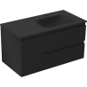 Mexen Orio bathroom cabinet 90 cm with Vela right sink, 2S, 1D, black matte - 91A13-09047-3-BBFFF71-W23P71