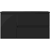 Mexen Orio 90 cm bathroom cabinet with Vela sink right, 2S, 1D, black matte - 91A13-09047-3-BBFFF71-W23P71