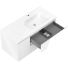 Mexen Orio bathroom cabinet 100 cm with Vela right washbasin, 2S, 1D, white gloss - 91A13-10047-3-BBFFF00-W23P00
