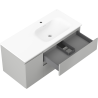 Mexen Orio bathroom cabinet 100 cm with Vela right sink, 2S, 1D, gray matte/white matte - 91A13-10047-3-BBFFF62-W23P01