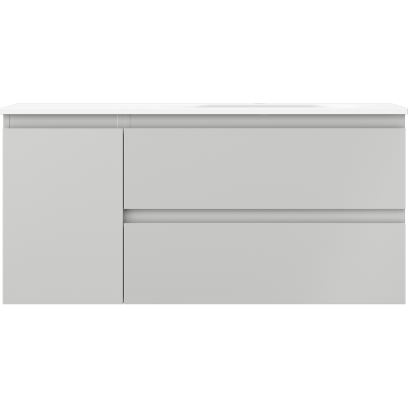 Mexen Orio bathroom cabinet 100 cm with Vela right sink, 2S, 1D, gray matte/white matte - 91A13-10047-3-BBFFF62-W23P01