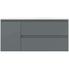 Mexen Orio 100 cm bathroom cabinet with Vela sink right, 2S, 1D, matte graphite/white matte - 91A13-10047-3-BBFFF66-W23P01