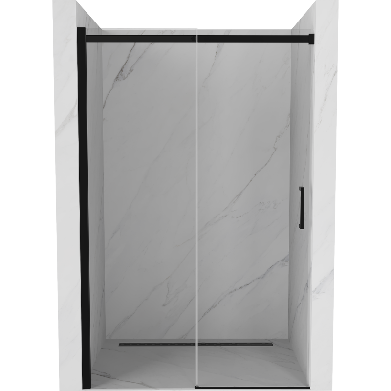 Mexen Omega sliding shower door 130 cm, Transparent, Black - 825-130-000-70-00