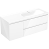 Mexen Orio 120 cm bathroom cabinet with Vela right sink, 2S, 1D, white gloss - 91A13-12047-3-BBFFF00-W23P00