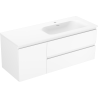 Mexen Orio 120 cm bathroom cabinet with Vela right sink, 2S, 1D, white matte - 91A13-12047-3-BBFFFF01-W23P01