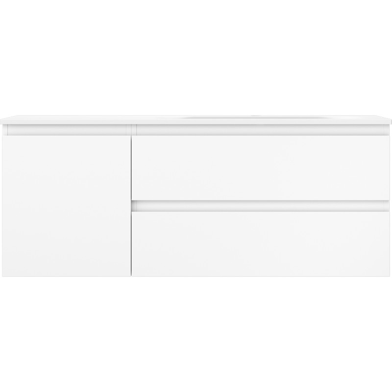 Mexen Orio 120 cm bathroom cabinet with Vela right sink, 2S, 1D, white matte - 91A13-12047-3-BBFFFF01-W23P01