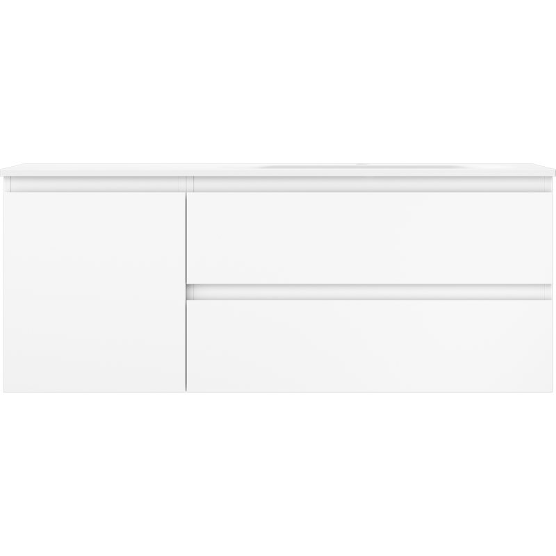 Mexen Orio bathroom cabinet 120 cm with Vela sink right, 2S, 1D, white matte - 91A13-12047-3-BBFFFF01-W23P01