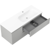 Mexen Orio bathroom cabinet 120 cm with Vela right sink, 2S, 1D, gray matte/white matte - 91A13-12047-3-BBFFF62-W23P01