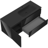 Mexen Orio bathroom cabinet 120 cm with Vela right sink, 2S, 1D, black gloss/black matte - 91A13-12047-3-BBFFF70-W23P71