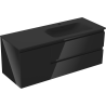 Mexen Orio 120 cm Bathroom Cabinet with Right Vela Sink, 2S, 1D, Black Gloss/Black Matte - 91A13-12047-3-BBFFF70-W23P71