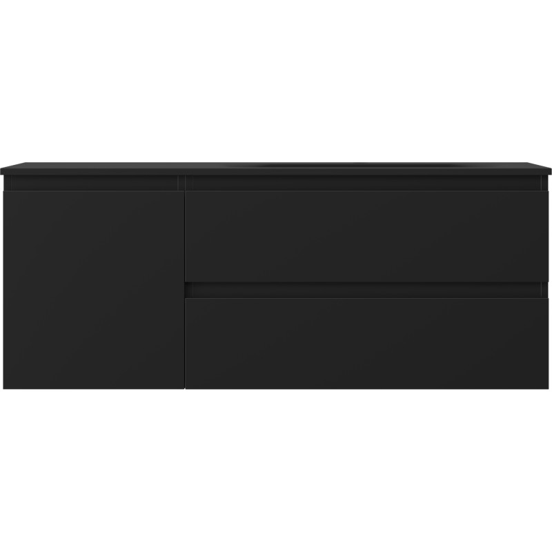 Mexen Orio 120 cm Bathroom Cabinet with Vela Right Sink, 2S, 1D, Matte Black - 91A13-12047-3-BBFFF71-W23P71