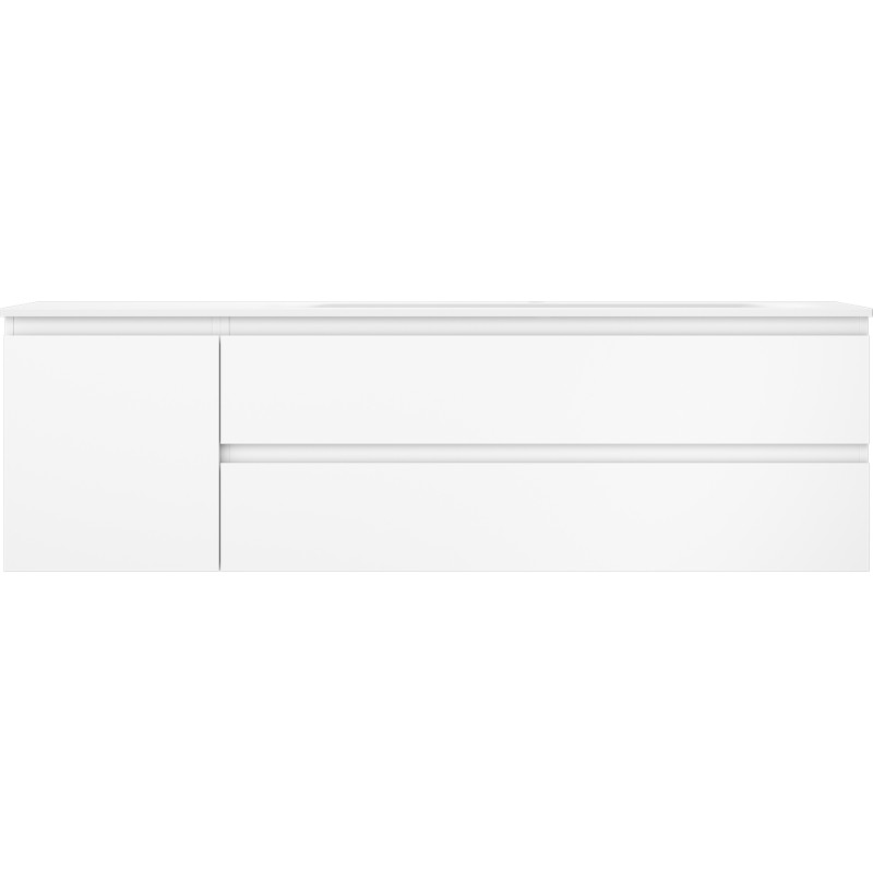 Mexen Orio 160 cm bathroom cabinet with Vela sink on the right, 2S, 1D, white matte - 91A13-16047-3-BBFFFF01-W23P01