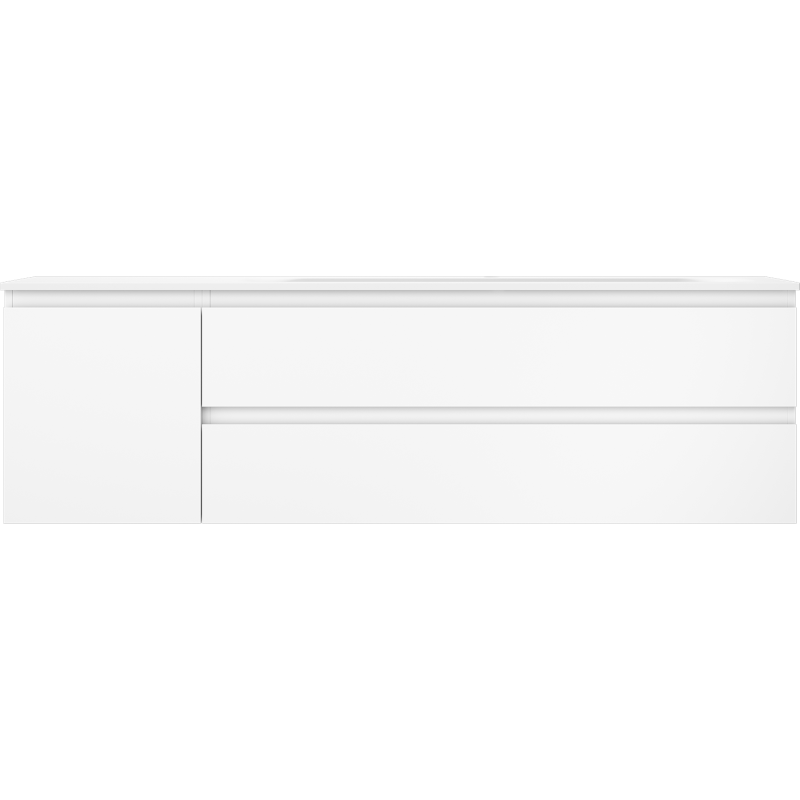 Mexen Orio bathroom cabinet 160 cm with Vela right sink, 2S, 1D, white matte - 91A13-16047-3-BBFFFF01-W23P01