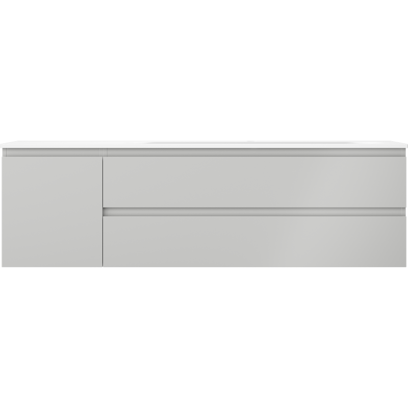 Mexen Orio bathroom cabinet 160 cm with Vela right sink, 2S, 1D, gray matte/white matte - 91A13-16047-3-BBFFF62-W23P01