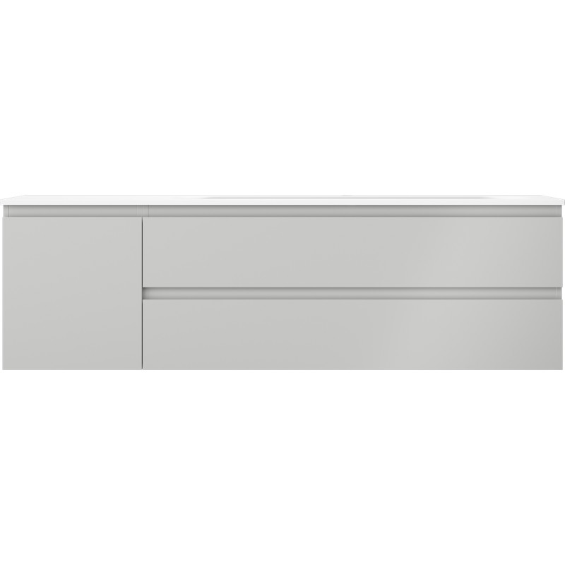 Mexen Orio bathroom cabinet 160 cm with Vela sink right, 2S, 1D, gray matte/white matte - 91A13-16047-3-BBFFF62-W23P01