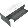 Mexen Orio 160 cm bathroom cabinet with Vela right sink, 2S, 1D, matte graphite/white matte - 91A13-16047-3-BBFFF66-W23P01