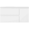 Mexen Rivel 90 cm bathroom cabinet with Vela left sink, 2 drawers, 1 door, grooved, matte white - 91A23-09047-3-BBFFF01-W23L01