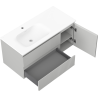 Mexen Rivel bathroom cabinet 100 cm with Vela left sink, 2S, 1D, grooved, gray matte/white matte - 91A23-10047-3-BBFFF62-W23L01