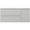 Mexen Rivel bathroom cabinet 100 cm with Vela left sink, 2S, 1D, grooved, gray matte/white matte - 91A23-10047-3-BBFFF62-W23L01