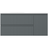 Mexen Rivel bathroom cabinet 100 cm with Vela left sink, 2S, 1D, fluted, graphite/white matte - 91A23-10047-3-BBFFF66-W23L01