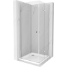 Mexen Lima Duo folding shower cubicle 80 x 80 cm, Transparent, Chrome + shower tray Flat - 856-080-080-01-02-4010