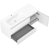 Mexen Rivel 120 cm bathroom cabinet with left Vela sink, 2S, 1D, grooved, white matte - 91A23-12047-3-BBFFF01-W23L01