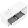 Mexen Rivel 120 cm bathroom cabinet with left Vela sink, 2S, 1D, grooved, white matte - 91A23-12047-3-BBFFF01-W23L01