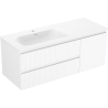 Mexen Rivel bathroom cabinet 120 cm with left Vela sink, 2S, 1D, fluted, white matte - 91A23-12047-3-BBFFF01-W23L01