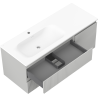 Mexen Rivel 120 cm bathroom cabinet with Vela left sink, 2S, 1D, grooved, gray matte/white matte - 91A23-12047-3-BBFFF62-W23L01