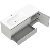 Mexen Rivel 120 cm bathroom cabinet with left Vela sink, 2S, 1D, fluted, gray matte/white matte - 91A23-12047-3-BBFFF62-W23L01