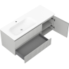 Mexen Rivel 120 cm bathroom cabinet with Vela left sink, 2S, 1D, grooved, gray matte/white matte - 91A23-12047-3-BBFFF62-W23L01