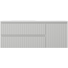 Mexen Rivel 120 cm bathroom cabinet with left Vela sink, 2S, 1D, fluted, gray matte/white matte - 91A23-12047-3-BBFFF62-W23L01