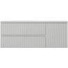 Mexen Rivel 120 cm bathroom cabinet with Vela left sink, 2S, 1D, grooved, gray matte/white matte - 91A23-12047-3-BBFFF62-W23L01