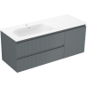 Mexen Rivel 120 cm bathroom cabinet with Vela left sink, 2S, 1D, grooved, graphite/white matte - 91A23-12047-3-BBFFF66-W23L01