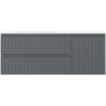 Mexen Rivel 120 cm bathroom cabinet with Vela left sink, 2S, 1D, grooved, graphite/white matte - 91A23-12047-3-BBFFF66-W23L01