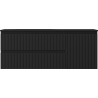 Mexen Rivel 120 cm bathroom cabinet with Vela left sink, 2 drawers, 1 door, fluted, matte black - 91A23-12047-3-BBFFF71-W23L71