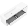 Mexen Rivel bathroom cabinet 160 cm with Vela left washbasin, 2S, 1D, grooved, white matte - 91A23-16047-3-BBFFF01-W23L01