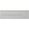 Mexen Rivel bathroom cabinet 160 cm with Vela left sink, 2S, 1D, grooved, gray matte/white matte - 91A23-16047-3-BBFFF62-W23L01