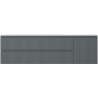 Mexen Rivel 160 cm Bathroom Cabinet with Vela Left Sink, 2S, 1D, Fluted, Graphite/White Matte - 91A23-16047-3-BBFFF66-W23L01