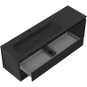 Mexen Rivel 160 cm bathroom cabinet with Vela left sink, 2S, 1D, fluted, black matte - 91A23-16047-3-BBFFF71-W23L71