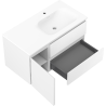 Mexen Rivel 90 cm bathroom cabinet with Vela sink, right, 2S, 1D, grooved, matte white - 91A23-09047-3-BBFFF01-W23P01