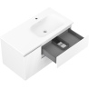 Mexen Rivel 90 cm bathroom cabinet with Vela sink, right, 2S, 1D, grooved, matte white - 91A23-09047-3-BBFFF01-W23P01