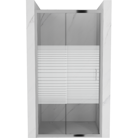 Mexen Apia sliding shower door 90 cm, Striped, Chrome - 845-090-000-01-20