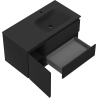 Mexen Rivel 90 cm Bathroom Cabinet with Vela Right Washbasin, 2S, 1D, Grooved, Matte Black - 91A23-09047-3-BBFFF71-W23P71