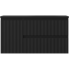 Mexen Rivel 90 cm Bathroom Cabinet with Vela Right Washbasin, 2S, 1D, Grooved, Matte Black - 91A23-09047-3-BBFFF71-W23P71