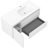 Mexen Rivel bathroom cabinet 100 cm with Vela right sink, 2S, 1D, ribbed, white matte - 91A23-10047-3-BBFFF01-W23P01