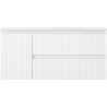 Mexen Rivel bathroom cabinet 100 cm with Vela right sink, 2S, 1D, ribbed, white matte - 91A23-10047-3-BBFFF01-W23P01
