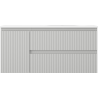 Mexen Rivel 100 cm Bathroom Cabinet with Right Vela Sink, 2 Drawers, 1 Door, Ribbed, Gray/White Matte